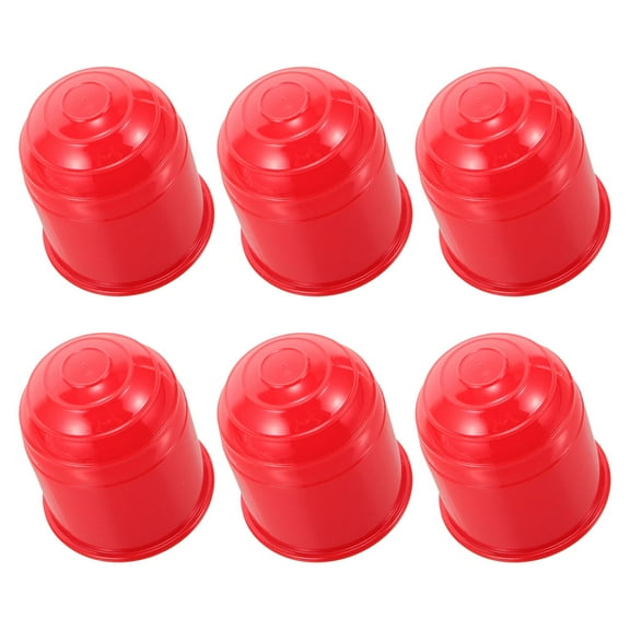 Pretyzoom 6Pcs Red Hitch Ball Cover Trailer Towing Accessories Durable Protector Cap