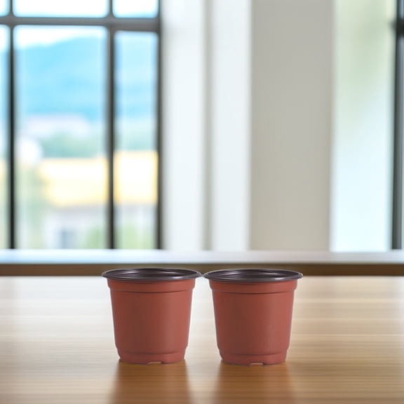 Pretyzoom 70Pcs Double Color Decorative Flower Pots for Succulent and Herb Planting