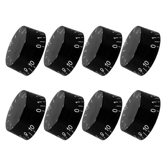 Pretyzoom 8Pcs Black Plastic Electric Bass Guitar Volume Knobs with Smooth Potentiometer Control