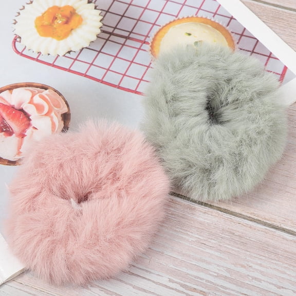 Pretyzoom 8Pcs Premium Plush Hair Ropes Solid Color Hair Bands for Decorative Ponytail Use