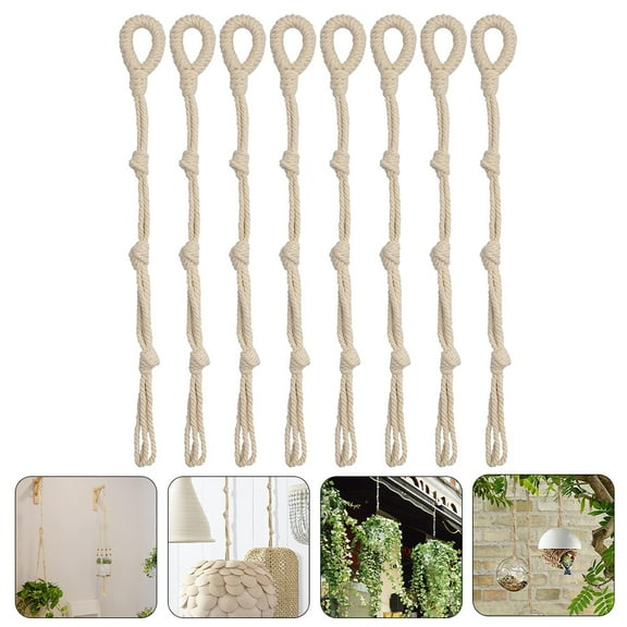 Pretyzoom 8Pcs Wear Resistant Macrame Rope Plant Hanger Extenders Adjustable for Various Pot Shapes