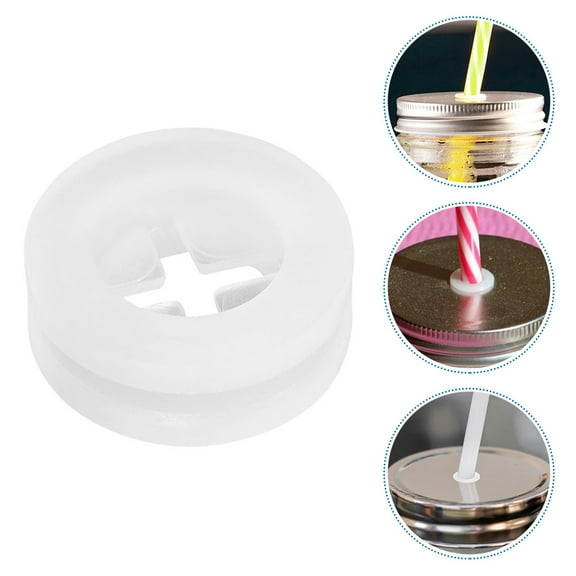 Pretyzoom Silicone Straw Stoppers Replacement Plugs for Straws White 8Pcs