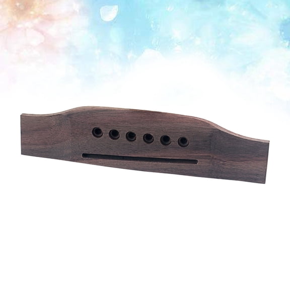Pretyzoom Rosewood Acoustic Guitar Bridge with Slotted Saddle Coffee Finish for Easy Mounting