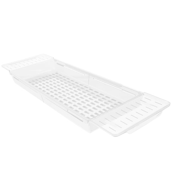 Pretyzoom Transparent Bath Tub Shelf with Extendable Length and Storage Rack for Bathroom Accessories
