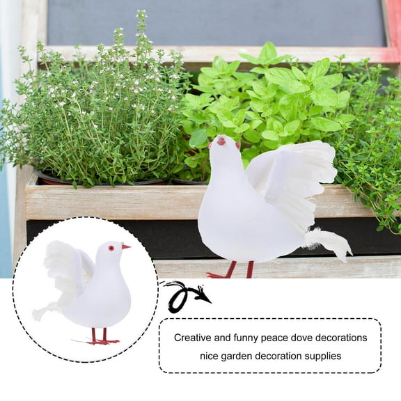Pretyzoom White Simulation Dove Garden Statue - Creative and Practical for Outdoor Decor
