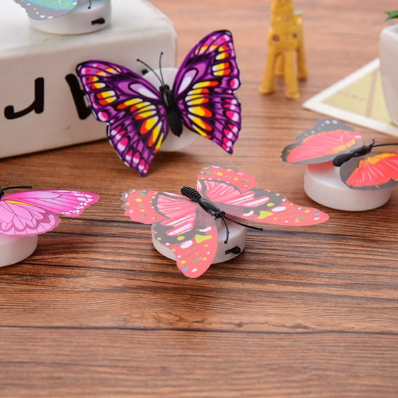 Pretyzoom 10Pcs LED Light Wall Stickers Glow in The Dark 3D Simulation Butterfly Decoration