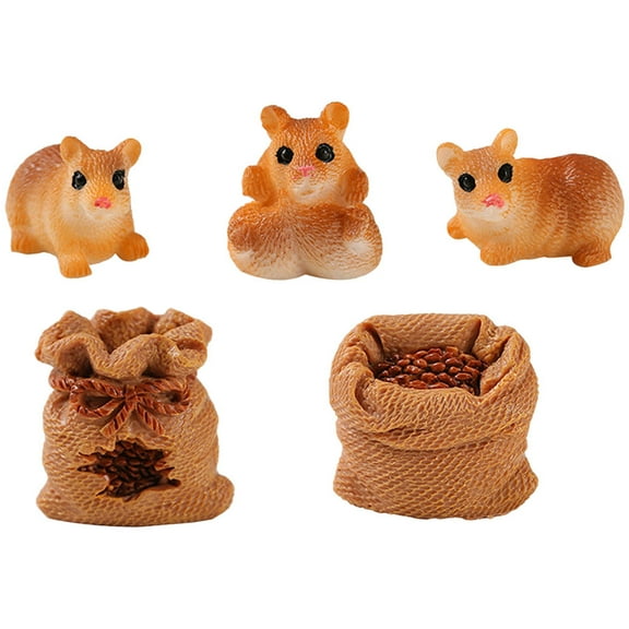 Pretyzoom Assorted Color Resin Miniature Mouse Statue for Home Decor and Garden Decoration 2.5 Inches