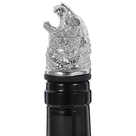 Pretyzoom Metallic Plated Silver Wine Pourer Spout with Animal Design Easy Pour Bottle Accessory