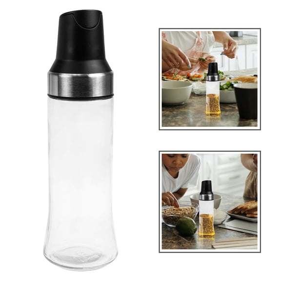 Pretyzoom Black Kitchen Oil Dispenser with Multi Use Transparent Storage Bottle