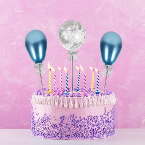 Pretyzoom Balloon Cupcake Toppers Cake Decor Blue 1 Set