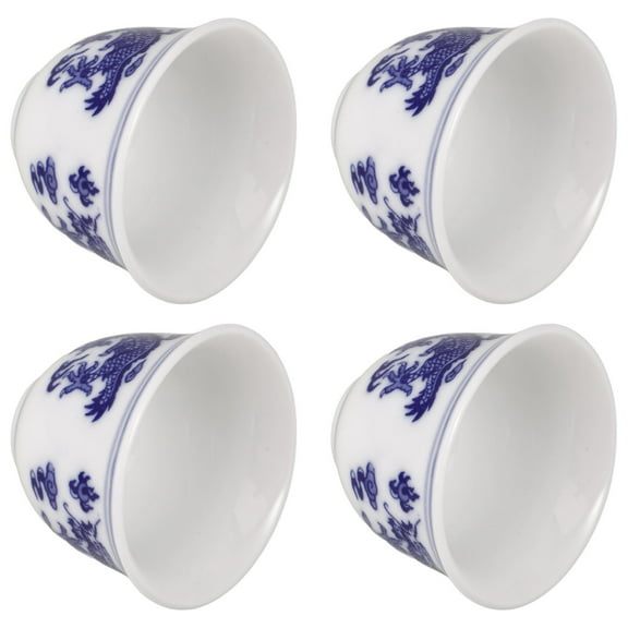 Pretyzoom Elegant Ceramic Chinese Tea Cups Simple Design for Storage Use 4Pcs