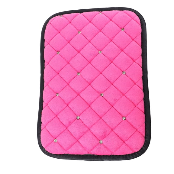 Pretyzoom Protective Plush Car Armrest Pad Rosy Non Slip Center Console Cushion