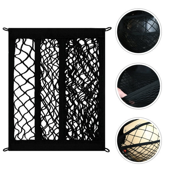 Pretyzoom Elastic Cargo Net for Electric Bike Front Basket Large Capacity Black Mesh Organizer