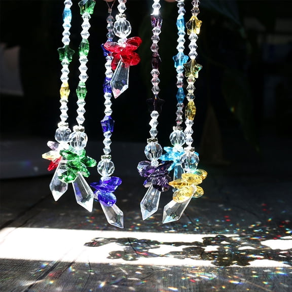 Pretyzoom Purple Crystal Ornaments for Hanging Decoration Portable and