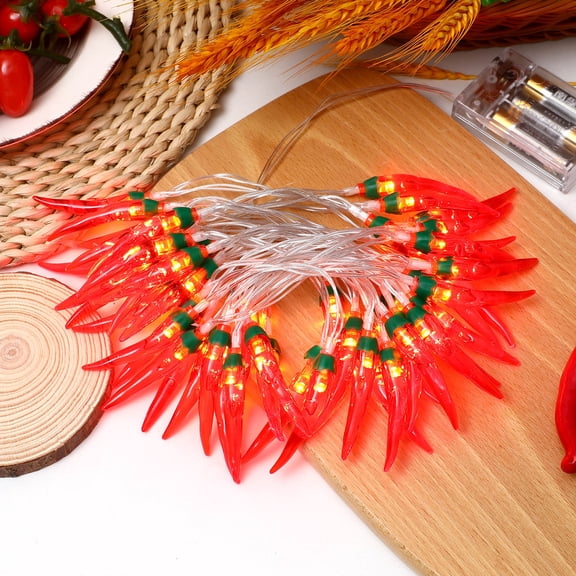 Pretyzoom Chili String Lights 5 Meter Battery Operated Decorative Pepper Lights for Parties Patios Fences Decks Balconies Camping