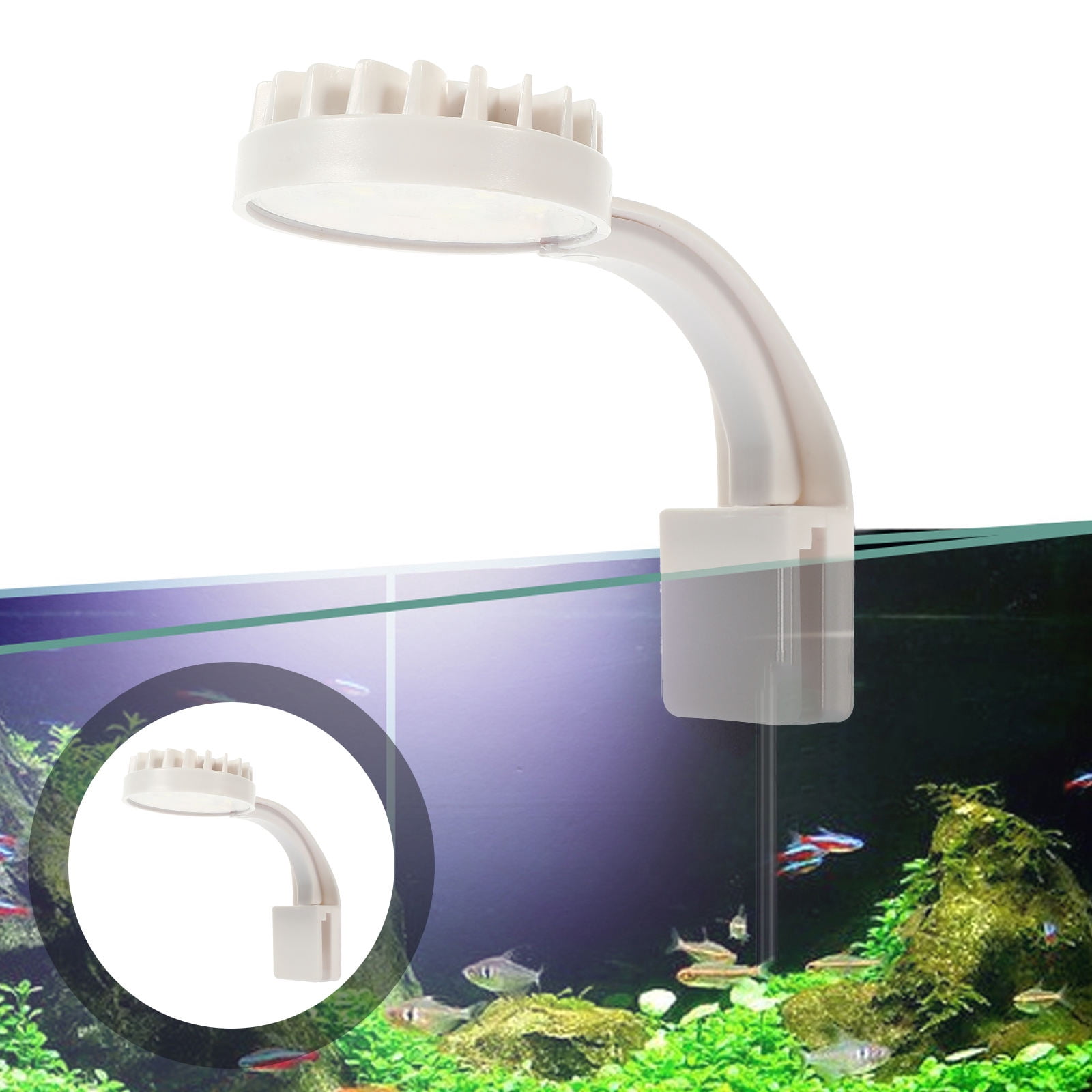 Pretyzoom Compact Design Fish Tank Lighting Fixtures White Plastic ... - Indoor Aquarium Lighting For Small Spaces