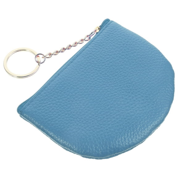 Pretyzoom small wallet with keychain Coin Purse Sky-blue 1 Piece Zipper Closure for Women
