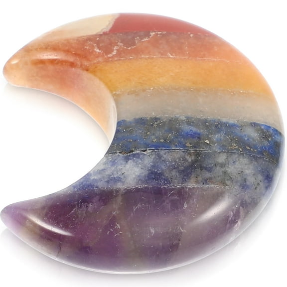 Pretyzoom Creative Crystal Moon Ornament for Decor Multi Color Accent 1 Piece