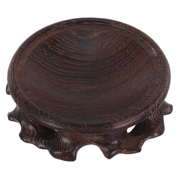 Pretyzoom Crystal Globe Holder with Light Brown Wood Base for Elegant Sphere Display and Decorative Globe Stand