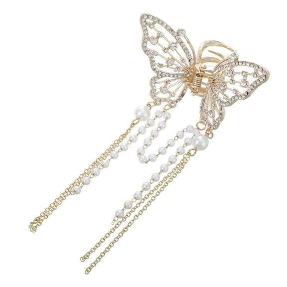 Pretyzoom Crystal Hair Clips for Women Butterfly Accessories Metal Silver for Everyday Wear 1Pack