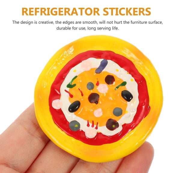 Pretyzoom 3D Simulation Pizza Resin Fridge Magnet, Yellow, Fun Kitchen Decor