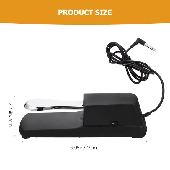 Pretyzoom Electronic Keyboard Sustain Pedal Silver Non Slip for Practice and Performance