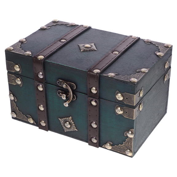 Pretyzoom Vintage Style Wooden Treasure Box with Buckle Latch Multi Use Storage for Jewelry Trinkets and Household Items