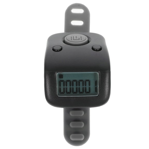 Pretyzoom Rechargeable Black Silicone Finger Counter with Electronic Display for Multiple Activity Tracking
