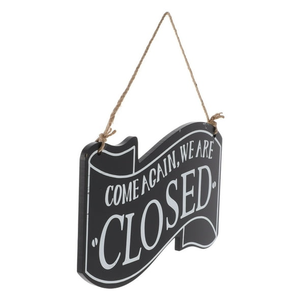 Pretyzoom Open Sign for Business Door Sign Black Density Board Vintage Style 1Pcs