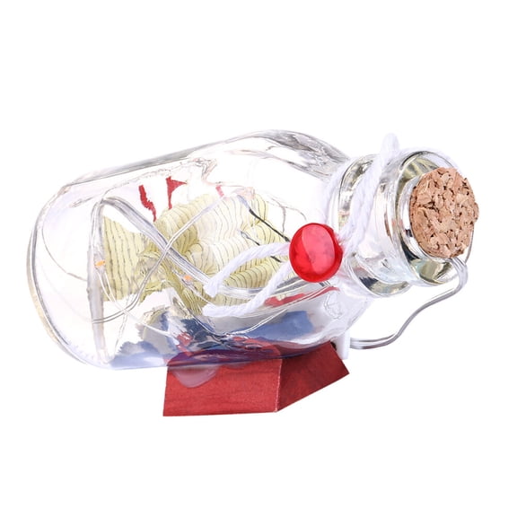 Pretyzoom Sailing Boat Night Lamp Drift Bottle Design with LED Light for Bedroom Ornament