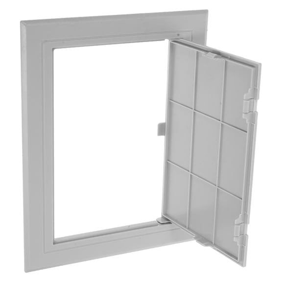 Pretyzoom Grey Plastic Wall Access Door PVC Panel Cover for Plumbing and Drywall