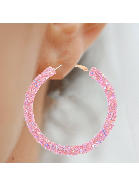1 Pair Fashion Big Round Loop Earrings for Women
