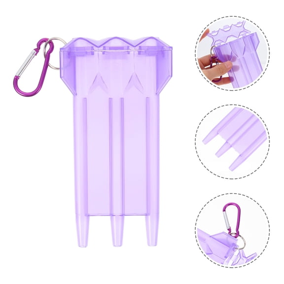 Pretyzoom Lightweight Darts Organizer Case in Violet Plastic Hard Carrying Box for Outdoor Use