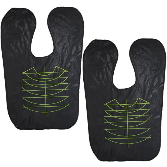 Pretyzoom Durable Waterproof Black Haircut Apron for Hairdressing with Adjustable Design Lightweight PVC Material 2pcs Set