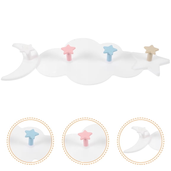 Pretyzoom Cute Coat Hooks Cloud Shape Light Grey Plastic 1Pcs
