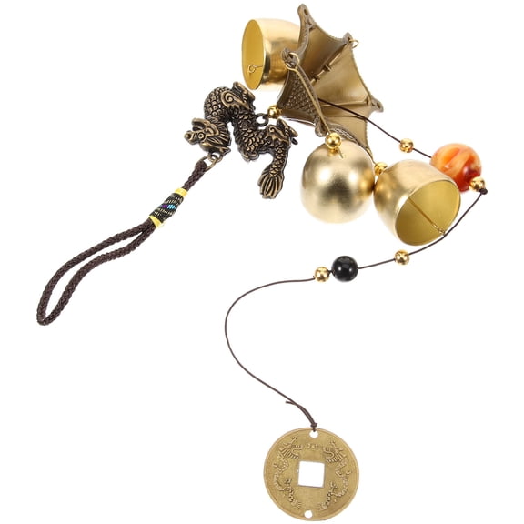 Pretyzoom Assorted Color Dragon Hanging Wind Bell Balcony Decor with Animal Pendant