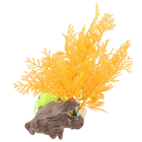 Pretyzoom Freshwater Aquarium Fake Plant in Orange Fish Tank Decoration Natural Lively Atmosphere