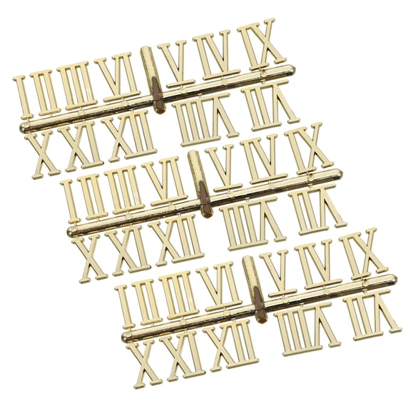 Pretyzoom Golden ABS Roman Clock Numbers - High Clarity, Durable, DIY Repair