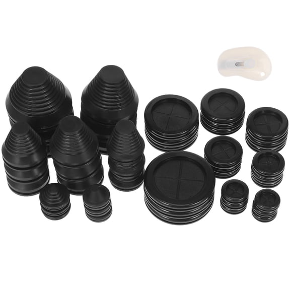 Pretyzoom 42Pcs Rubber Hole Plugs for Round Holes Black Dual Sided Grommet Kit Durable Wire Protection