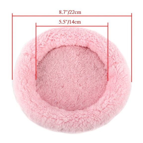Pretyzoom Hamster Bed Cotton Velvet Round Ergonomic Design for Small Animals Resting 1Set