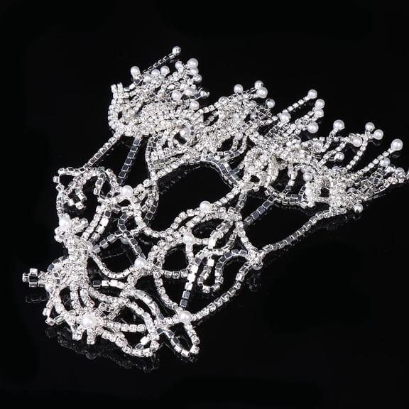 Pretyzoom Rhinestone White Hair Accessories Forehead Chain Headwrap Adults Headwear for Parties