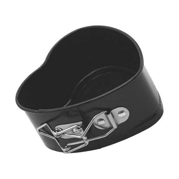 Pretyzoom Heart Shape Metal Baking Pan Black Carbon Steel Bakeware Pan for Home and Professional Baking