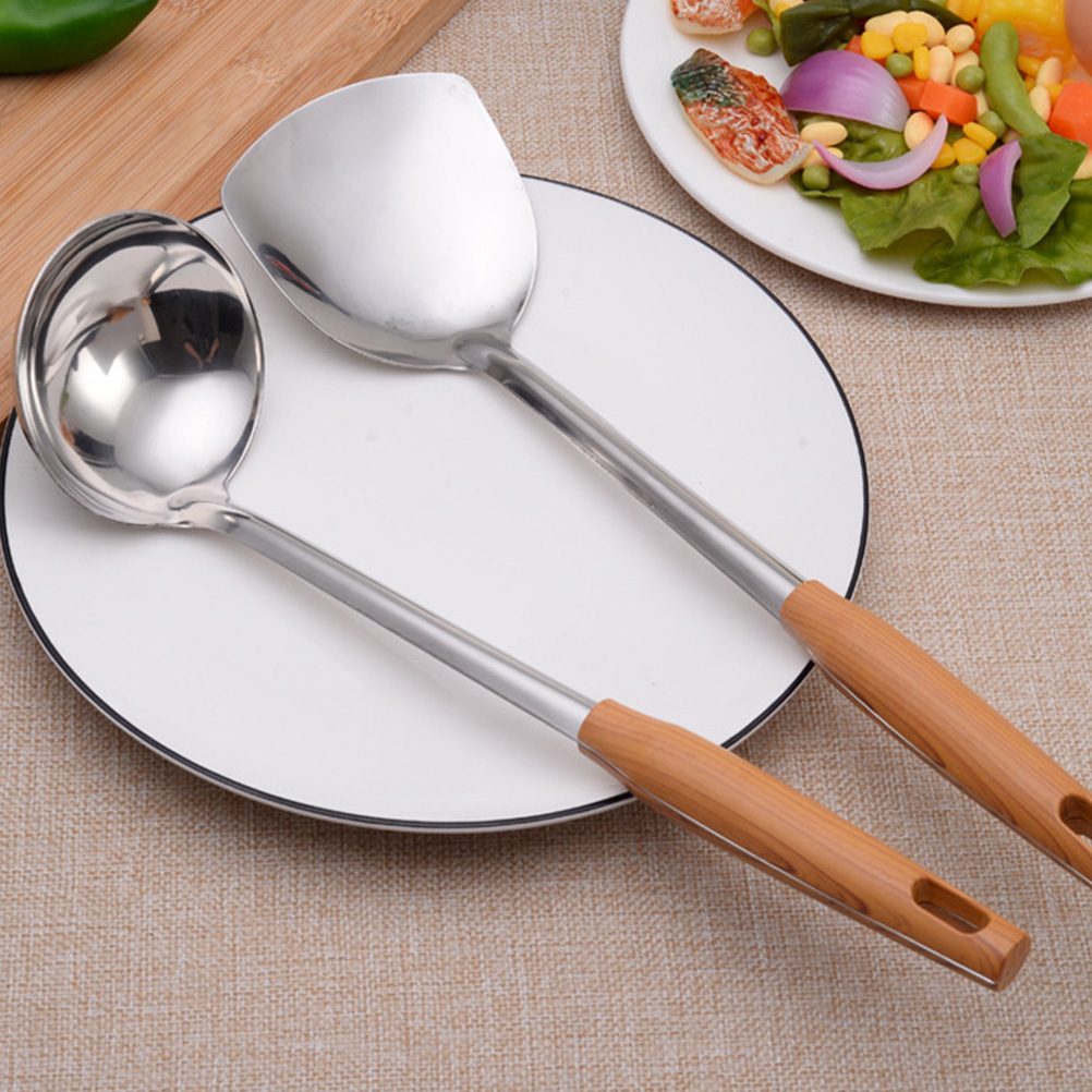 Pretyzoom Heat Resistant Hot Pot Ladle With Handle Plastic Kitchen Utensils For Home Restaurant Camping Cooking