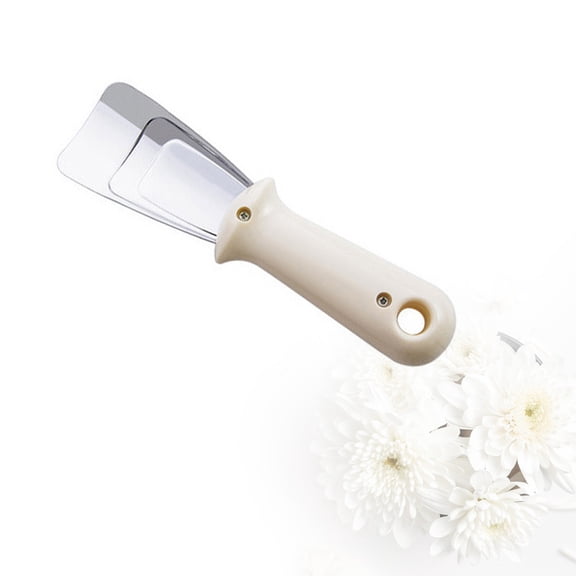 Pretyzoom Refrigerator Ice Scraper, Beige, Durable Stainless Steel, Curved Design, 1Pc