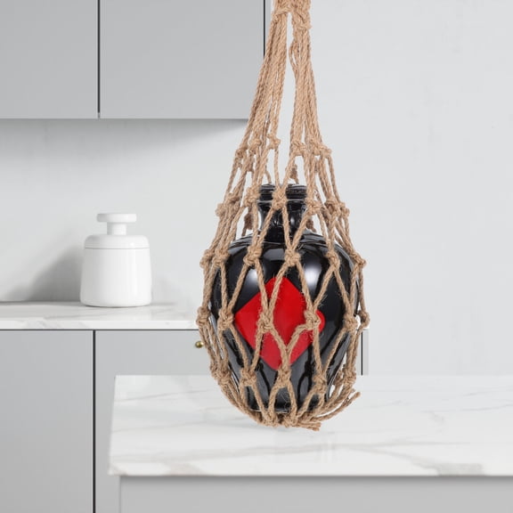 Pretyzoom Macrame Wine Bottle Mesh Bag for Easy Carrying and Versatile Wine Jar Use