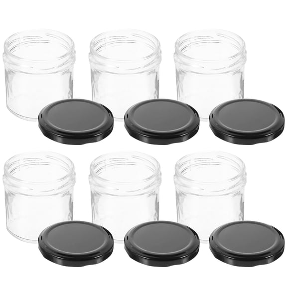 Pretyzoom Caviar Bottle, Transparent Glass Storage Jar, Home Kitchen Organizer, Excellent Sealing, 6Pcs