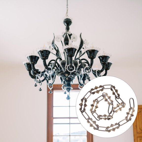 Pretyzoom Heavy Duty Metal Lighting Chain with Lock Connector for Hanging Pendant Lights