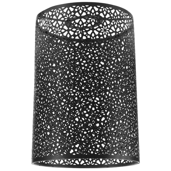 Pretyzoom Large Cylindrical Decorative Lampshade Replacement Rustic Iron Lampshades for Living Room 2pcs