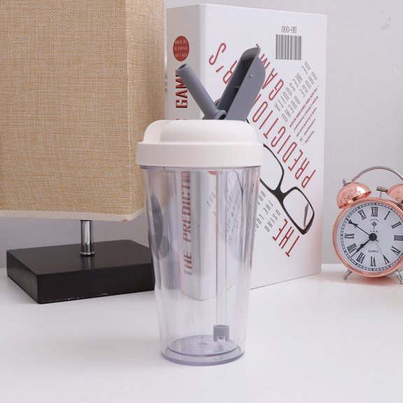 Pretyzoom Leak Proof Drinking Bottle Light Grey Wide Mouth Easy to Clean