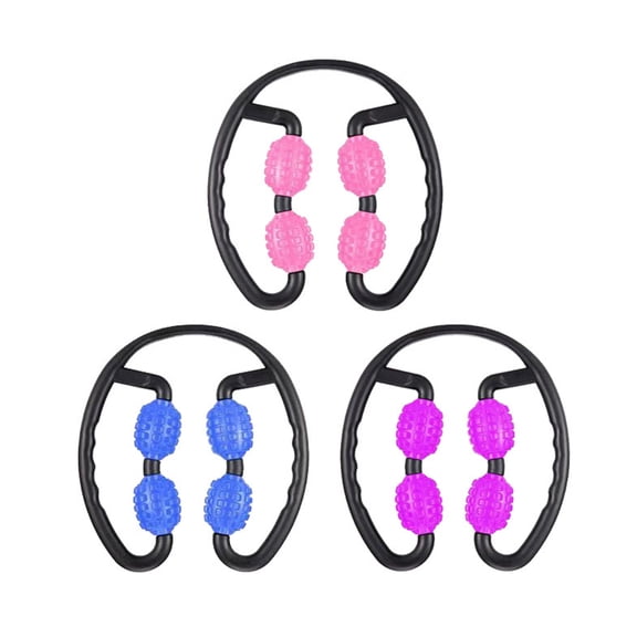 Pretyzoom 360 Degree Muscle Relaxation Roller 4 Wheel Fitness Equipment for Leg Massage Random Color